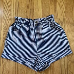 Striped Blue Women's vintage high waisted shorts